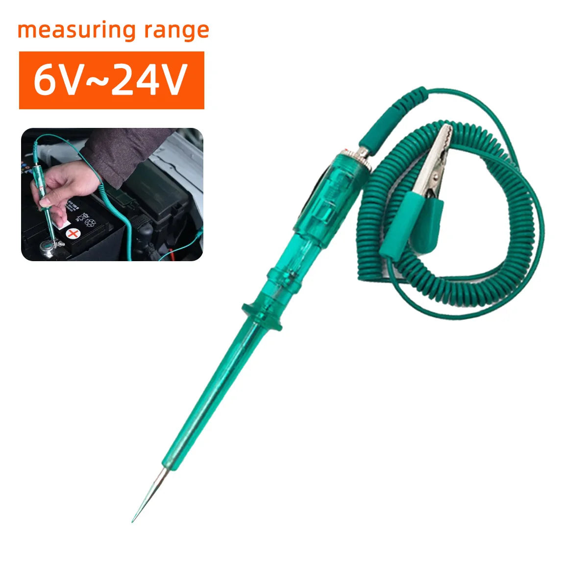 6V/12V/24V Automotive Circuit Test Pen LED Digital Voltage Display Long Probe Circuit Detector Check Vehicle Circuit Telescoping