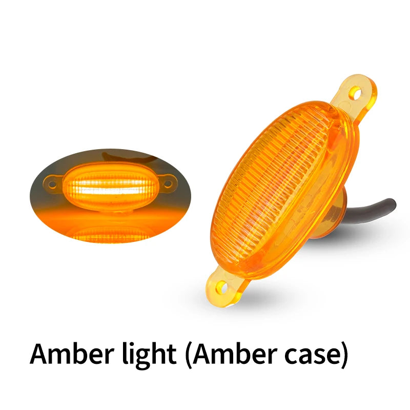 LED Front Grille Marker Lights w/Projector Lens Assembly Compatible with Cars, Pickups, Trucks, SUV, Trailer, 3000K Amber