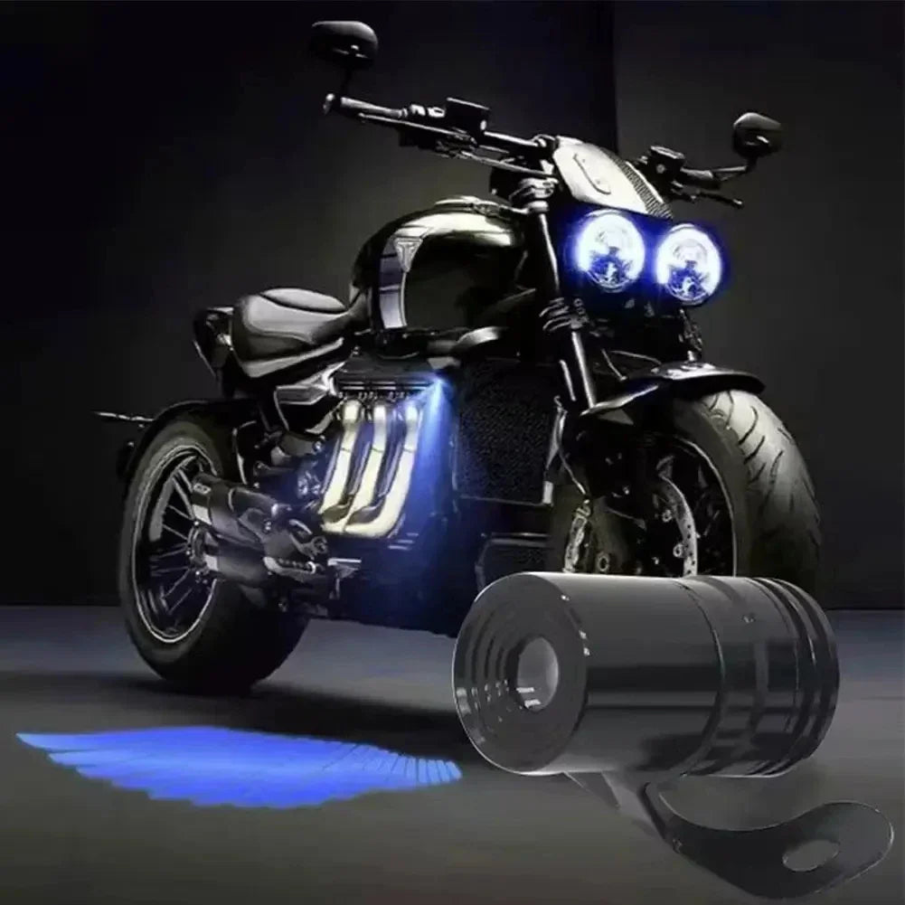 2PCS Motorcycle Angel wings LED projection light electric car street modification welcome decoration anti-collision laser light
