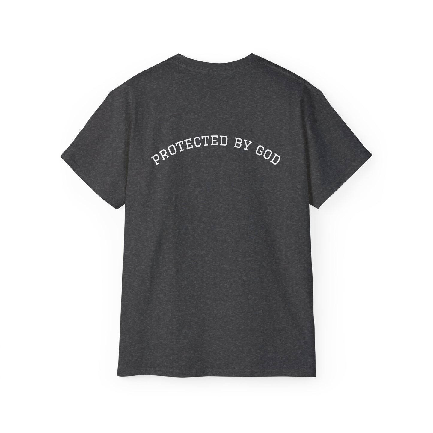 Nuvyk 'Protected By God' Logo Tee — Black Cotton Christian Graphic T-Shirt