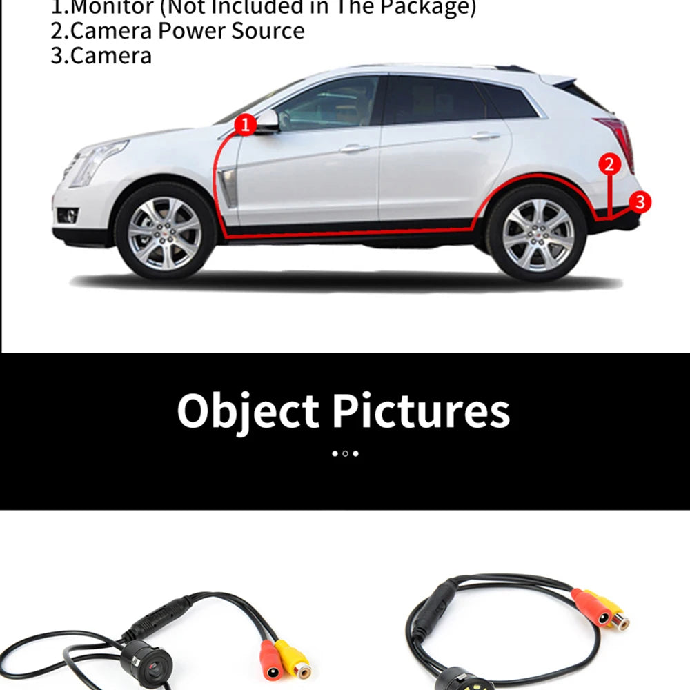 Hippcron Car Rear View Camera 4 LED Night Vision HD 170° Waterproof Reversing Parking Monitor