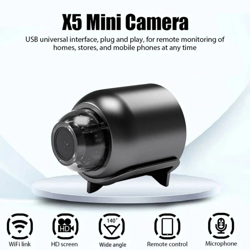 X5 Mini 1080P HD Wireless Camera | Portable Motion Detection Security Cam | Night Vision Surveillance