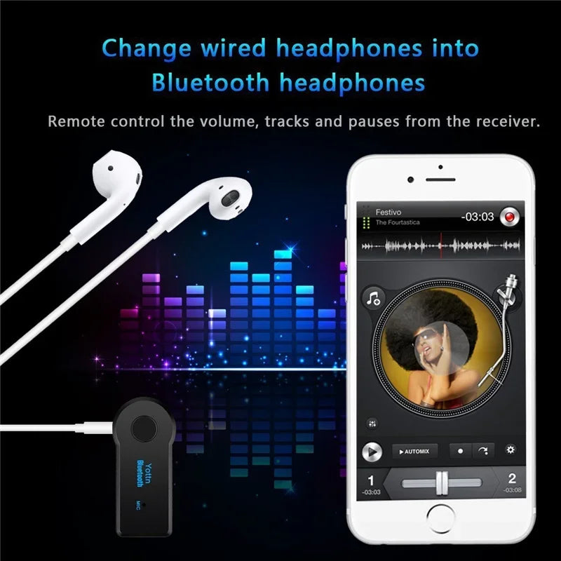 Bluetooth 5.0 2-in-1 Transmitter & Receiver – Wireless 3.5mm AUX Adapter for Car, TV, Headphones & Speakers (Hands-Free Calling)
