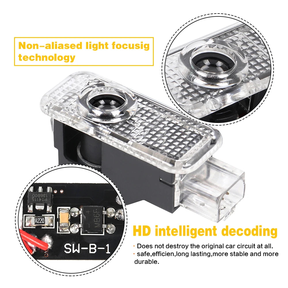 2x Car Door LED Projector Ghost Shadow Light – Compatible with Audi
