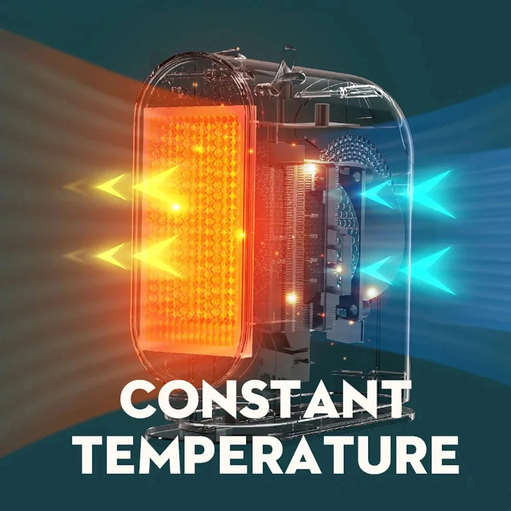 Portable 500W Electric Heater Desktop Mini Space Heater with Intelligent Thermostat Fan for Home & Office Winter Heating