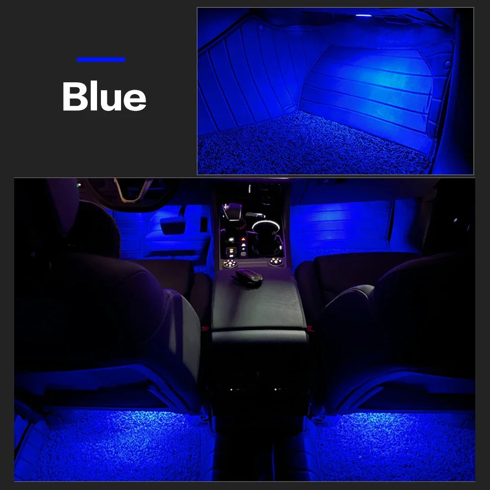 LED Car Footwell Lights for Audi – Ambient Interior Lighting Kit for A1 A3 A4 A5 A6 A7 A8 Q2 Q3 Q5 Q7 (Plug & Play Upgrade
