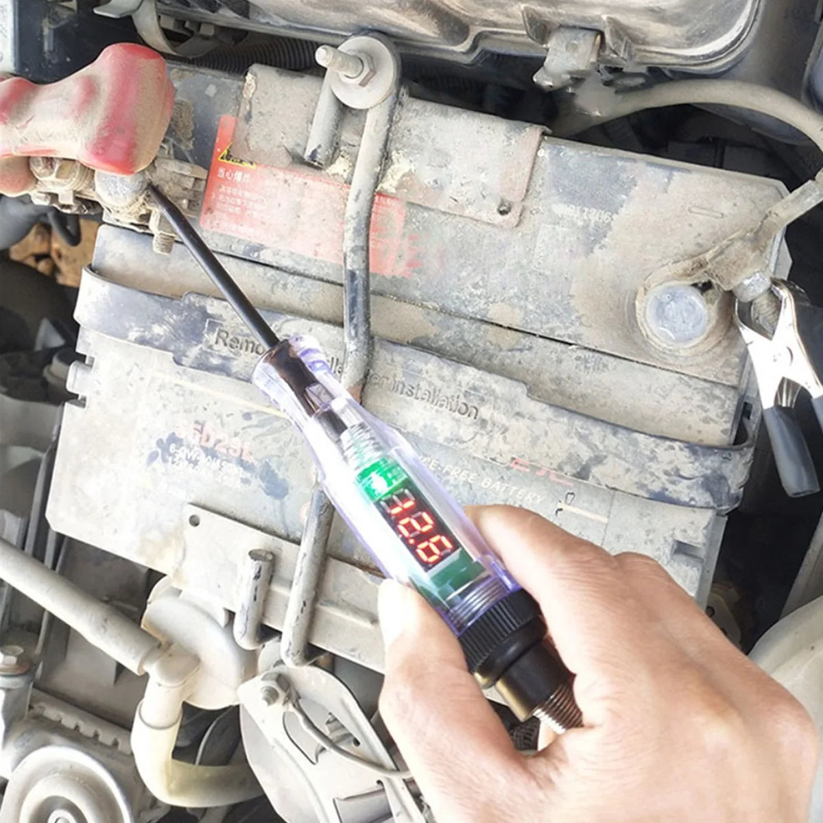 6V/12V/24V Automotive Circuit Test Pen LED Digital Voltage Display Long Probe Circuit Detector Check Vehicle Circuit Telescoping