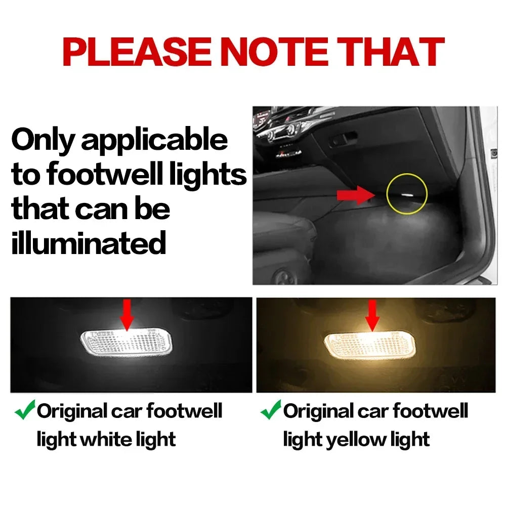 LED Car Footwell Lights for Audi – Ambient Interior Lighting Kit for A1 A3 A4 A5 A6 A7 A8 Q2 Q3 Q5 Q7 (Plug & Play Upgrade