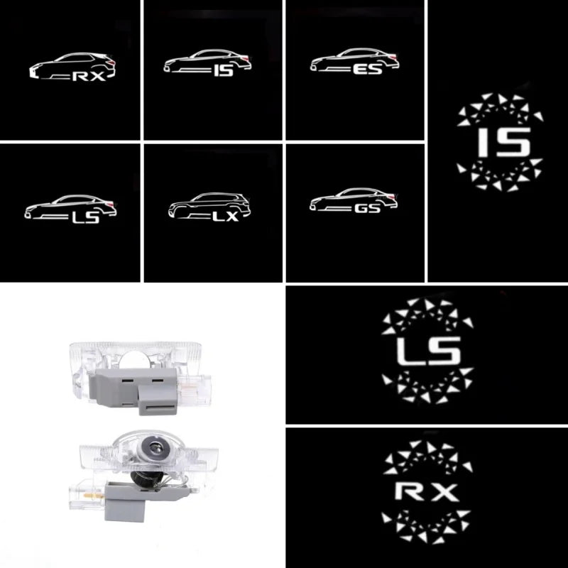 2PCS LED Car Door Logo Projector Welcome Lights For Lexus RX ES GX LS LX IS GS RC UX Series