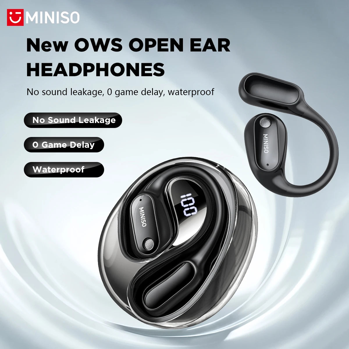MINISO MS190 Smart Translator Bluetooth Earbuds – Waterproof, Wireless & AI Language Translation