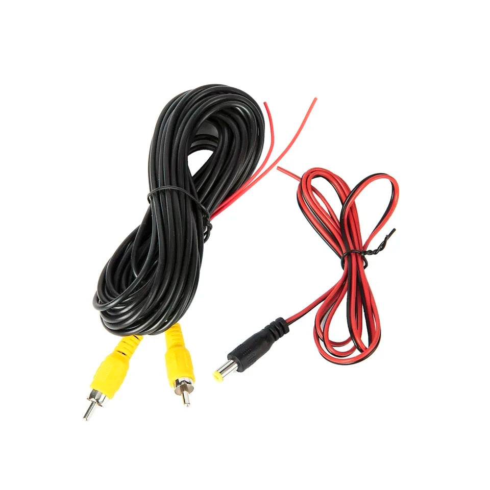 Bornwin Reverse Camera Video Cable for Car Rear View Parking Universal 6M Wire Match with Multimedia Monitor with Power Cable