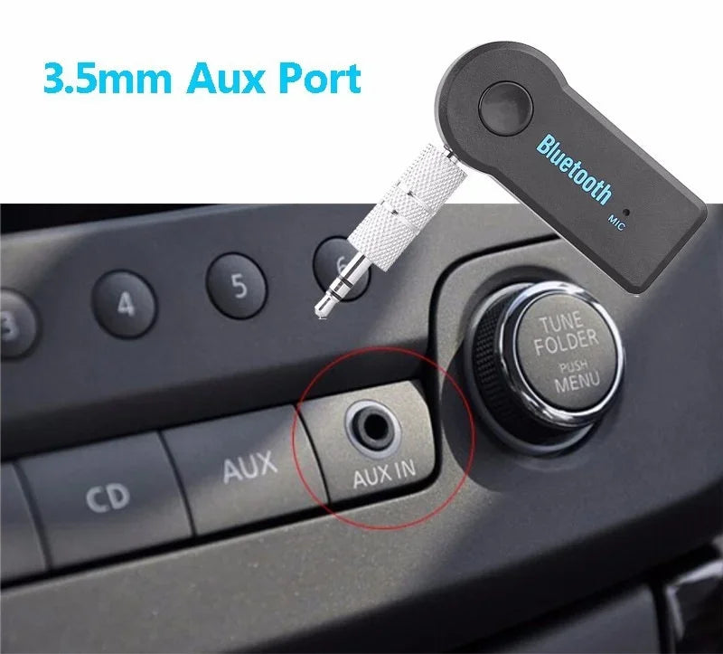 Bluetooth 5.0 2-in-1 Transmitter & Receiver – Wireless 3.5mm AUX Adapter for Car, TV, Headphones & Speakers (Hands-Free Calling)