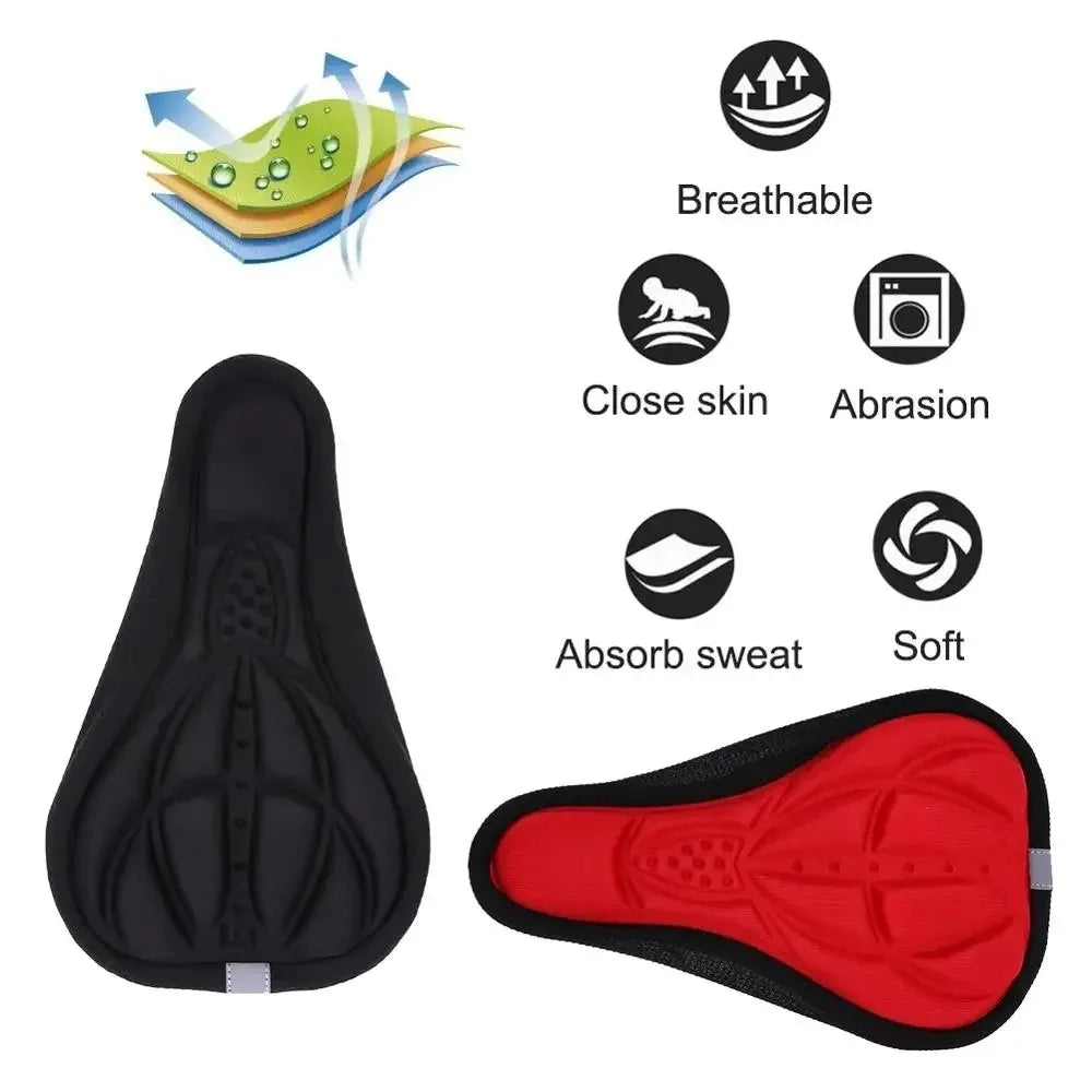 2025 3D Soft Bicycle Seat Cover – Thick Memory Foam Cushion, Breathable & Shock-Absorbing Bike Saddle for MTB & Road Bikes
