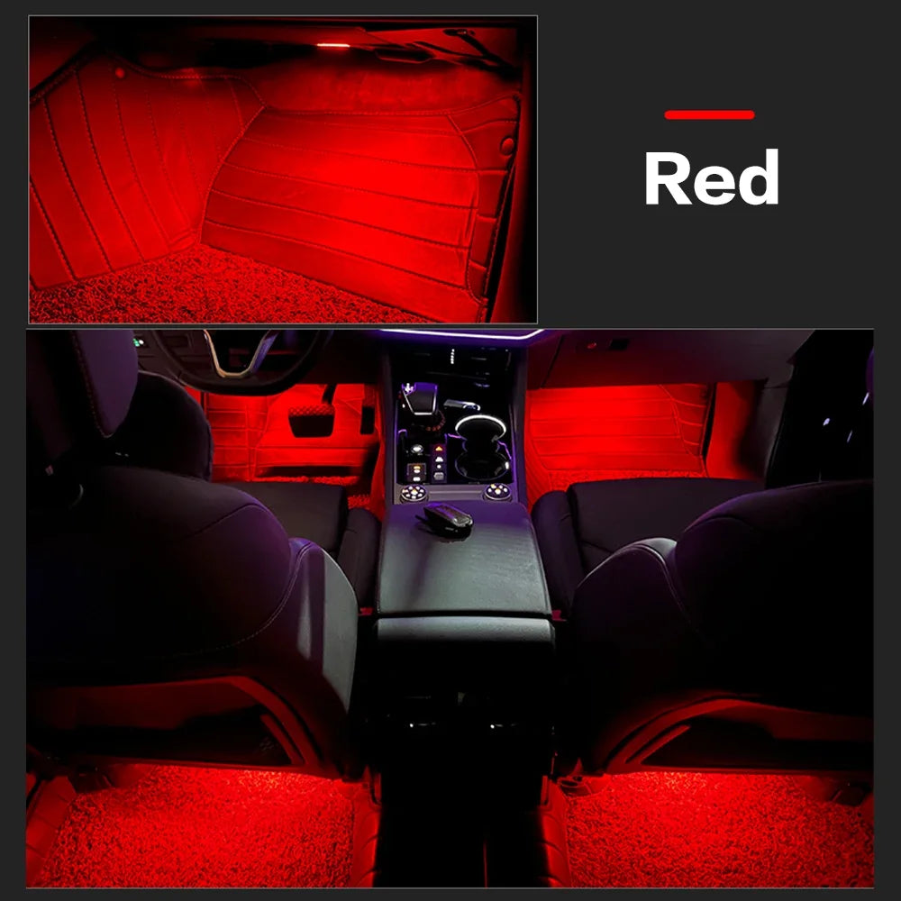 LED Car Footwell Lights for Audi – Ambient Interior Lighting Kit for A1 A3 A4 A5 A6 A7 A8 Q2 Q3 Q5 Q7 (Plug & Play Upgrade