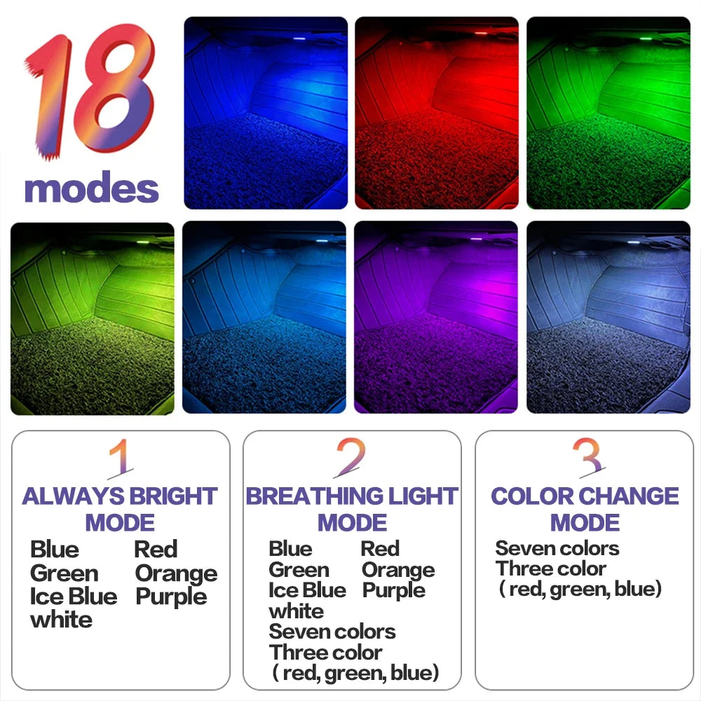 LED Car Footwell Lights for Audi – Ambient Interior Lighting Kit for A1 A3 A4 A5 A6 A7 A8 Q2 Q3 Q5 Q7 (Plug & Play Upgrade