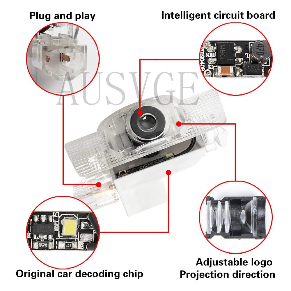 LED Car Door Logo Projector Welcome Ghost Shadow Lights For Lexus ES RX GX LS LX IS GS RC UX
