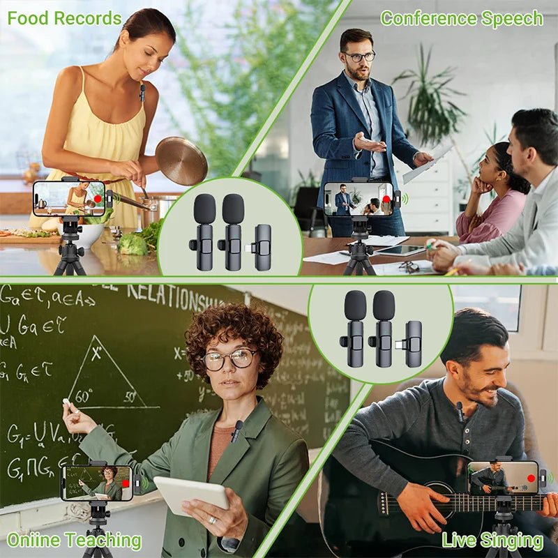 Wireless Lavalier Microphone Mini Windproof Fleece Clip-On Mic for Vlog YouTube Recording