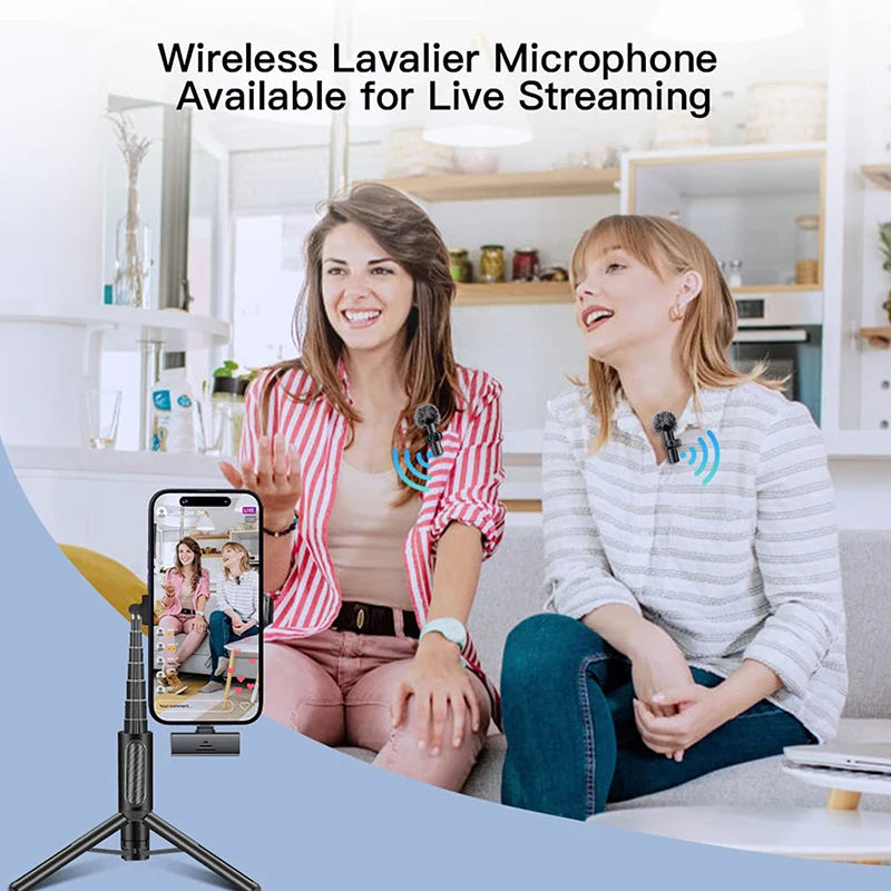Wireless Lavalier Microphone Portable Noise Reduction Mini Microphone Audio Video Live Interview Recording For iPhone Mic