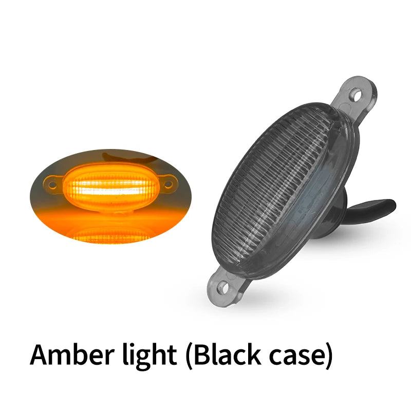 LED Front Grille Marker Lights w/Projector Lens Assembly Compatible with Cars, Pickups, Trucks, SUV, Trailer, 3000K Amber