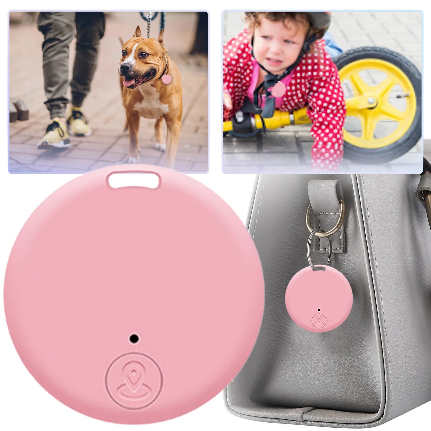 Mini GPS Bluetooth Tracker Key Finder Anti-Lost Smart Tag Locator for Pets Kids Wallet