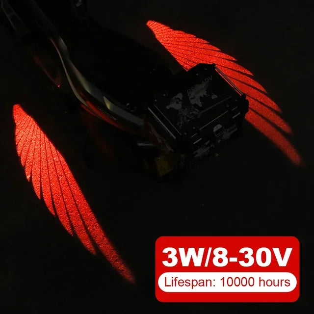 2PCS Motorcycle Angel wings LED projection light electric car street modification welcome decoration anti-collision laser light