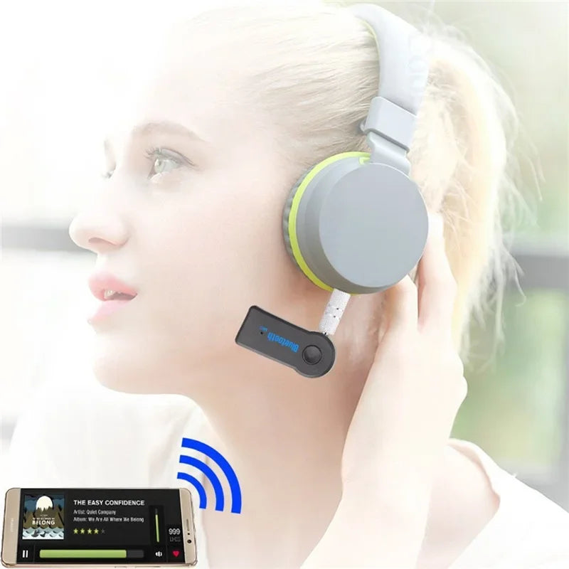 Bluetooth 5.0 2-in-1 Transmitter & Receiver – Wireless 3.5mm AUX Adapter for Car, TV, Headphones & Speakers (Hands-Free Calling)