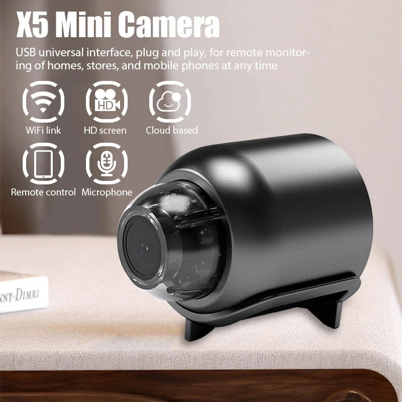 X5 Mini 1080P HD Wireless Camera | Portable Motion Detection Security Cam | Night Vision Surveillance
