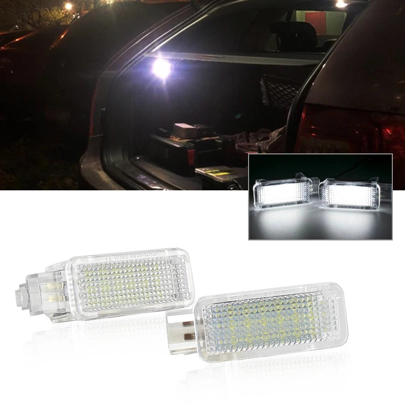 2x Car LED Courtesy Door Projector Trunk Boot Footwell Luggage Light For Audi A2 A3 A4 A6 TT Q5 For VW Passat B5 B6 Golf 6 Jetta