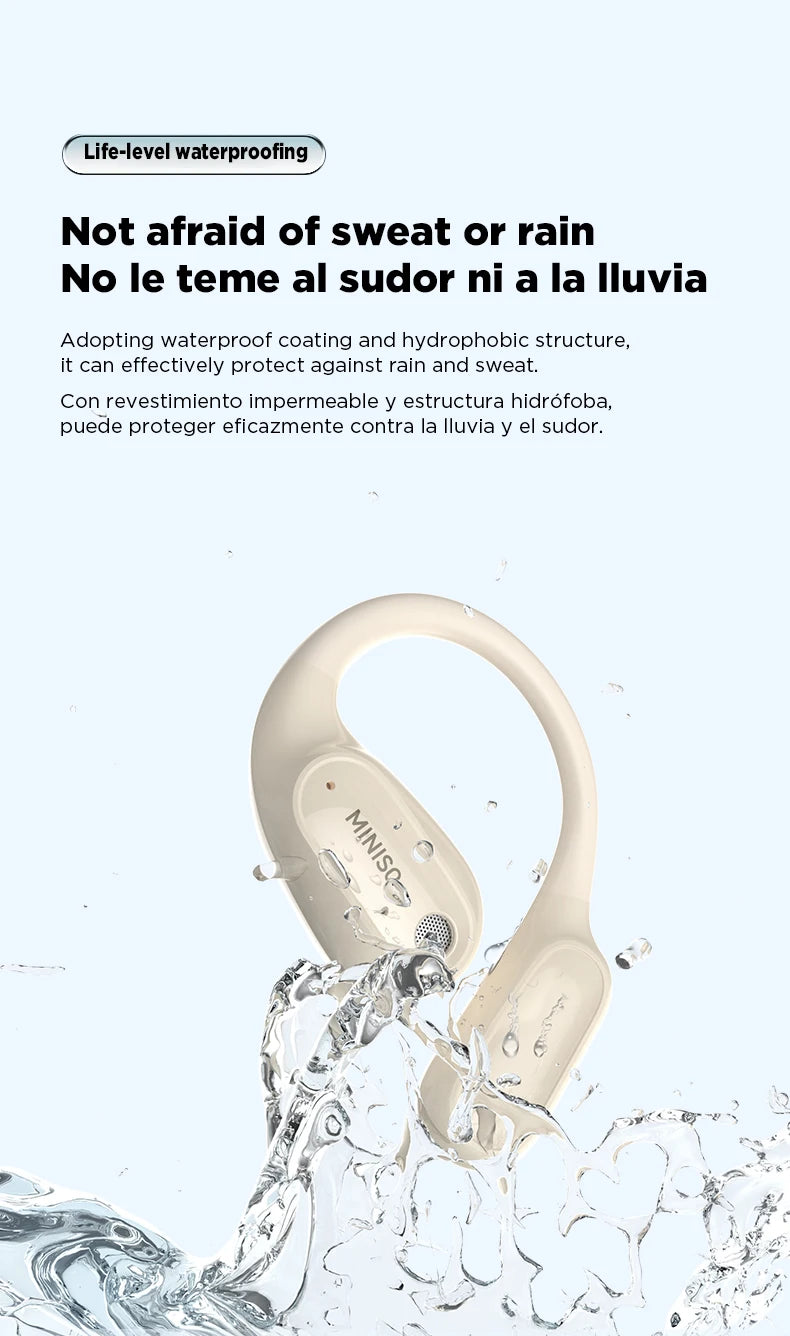 MINISO MS190 Smart Translator Bluetooth Earbuds – Waterproof, Wireless & AI Language Translation