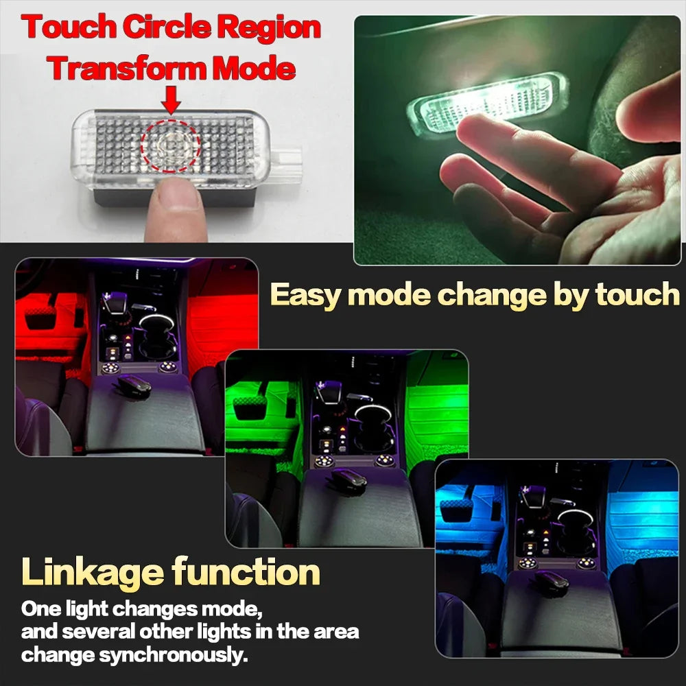 LED Car Footwell Lights for Audi – Ambient Interior Lighting Kit for A1 A3 A4 A5 A6 A7 A8 Q2 Q3 Q5 Q7 (Plug & Play Upgrade