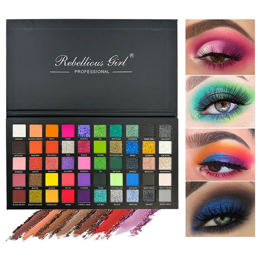 50 Color Eyeshadow Palette Matte & Shimmer | Highly Pigmented Waterproof Makeup