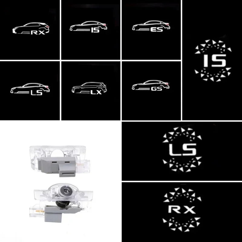 2PCS LED Car Door Logo Projector Welcome Lights For Lexus RX ES GX LS LX IS GS RC UX Series