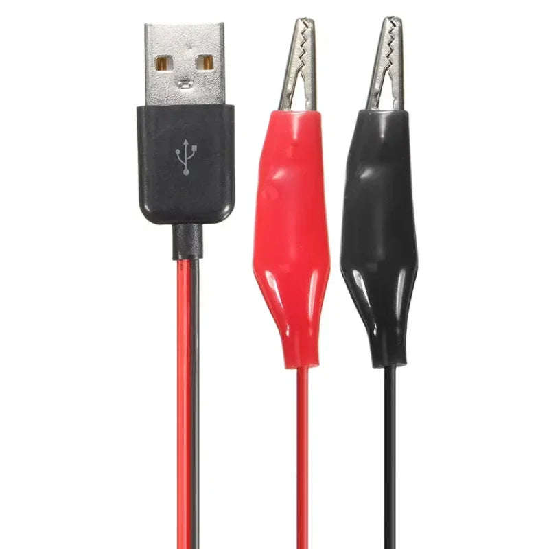 Metal Alligator Clip Crocodile Electrical Clamp for Testing Probe Crocodile Test Clip to USB Adapter Multimeter Car Home