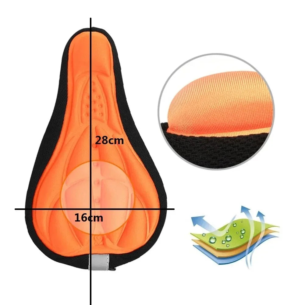 2025 3D Soft Bicycle Seat Cover – Thick Memory Foam Cushion, Breathable & Shock-Absorbing Bike Saddle for MTB & Road Bikes