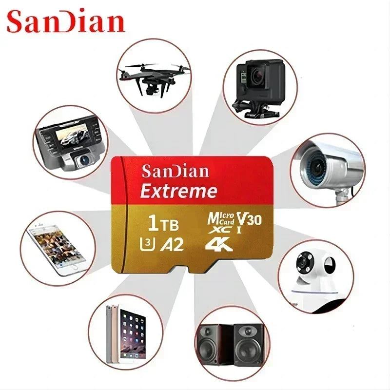 Micro SD TF Memory Card 128GB 512GB 1TB Class 10 Flash Storage for Phone Camera PC