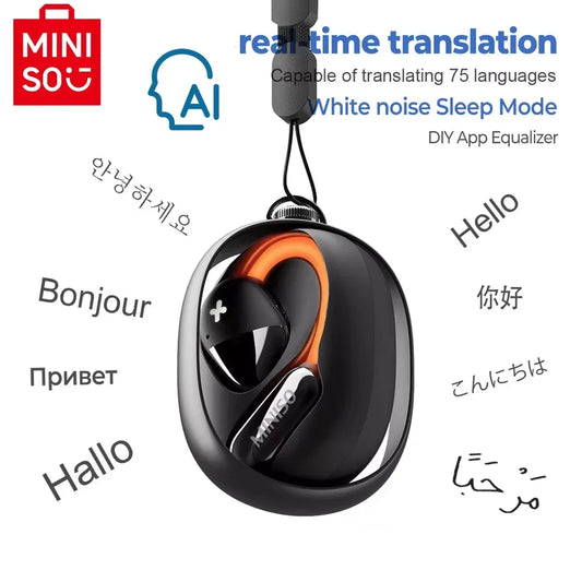 MINISO M99 Smart AI Translator Bluetooth Headphones – Real-Time Translation & EQ App Control