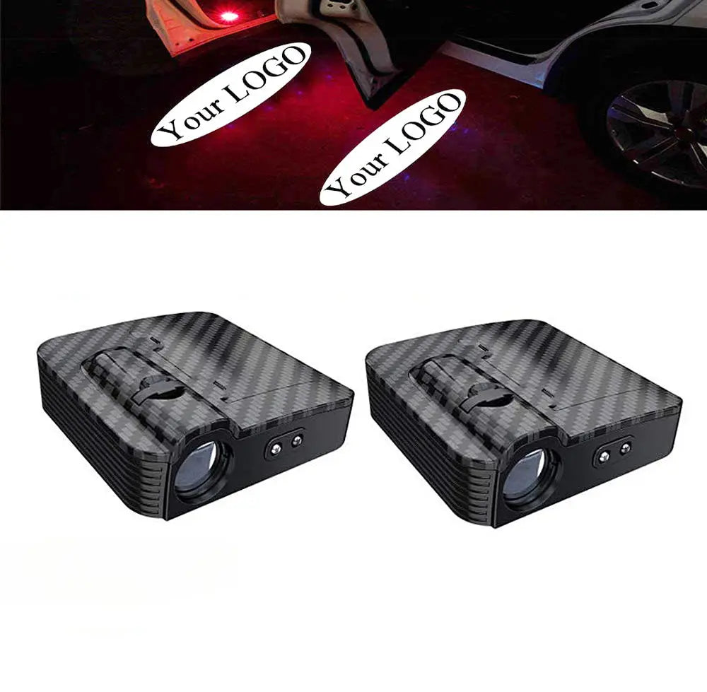 2PCS Wireless Car Door LED Logo Projector Welcome Courtesy Lights Laser Lamp