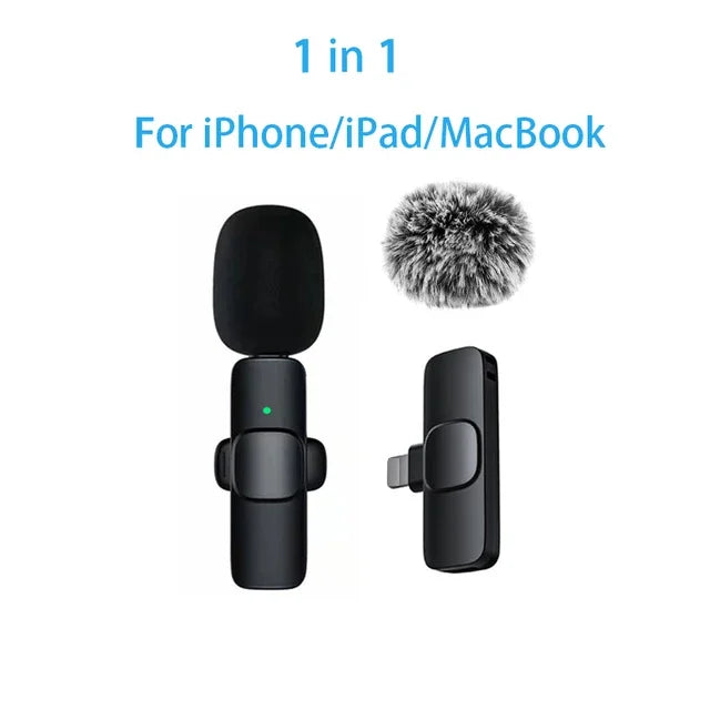 Wireless Lavalier Microphone Mini Windproof Fleece Clip-On Mic for Vlog YouTube Recording