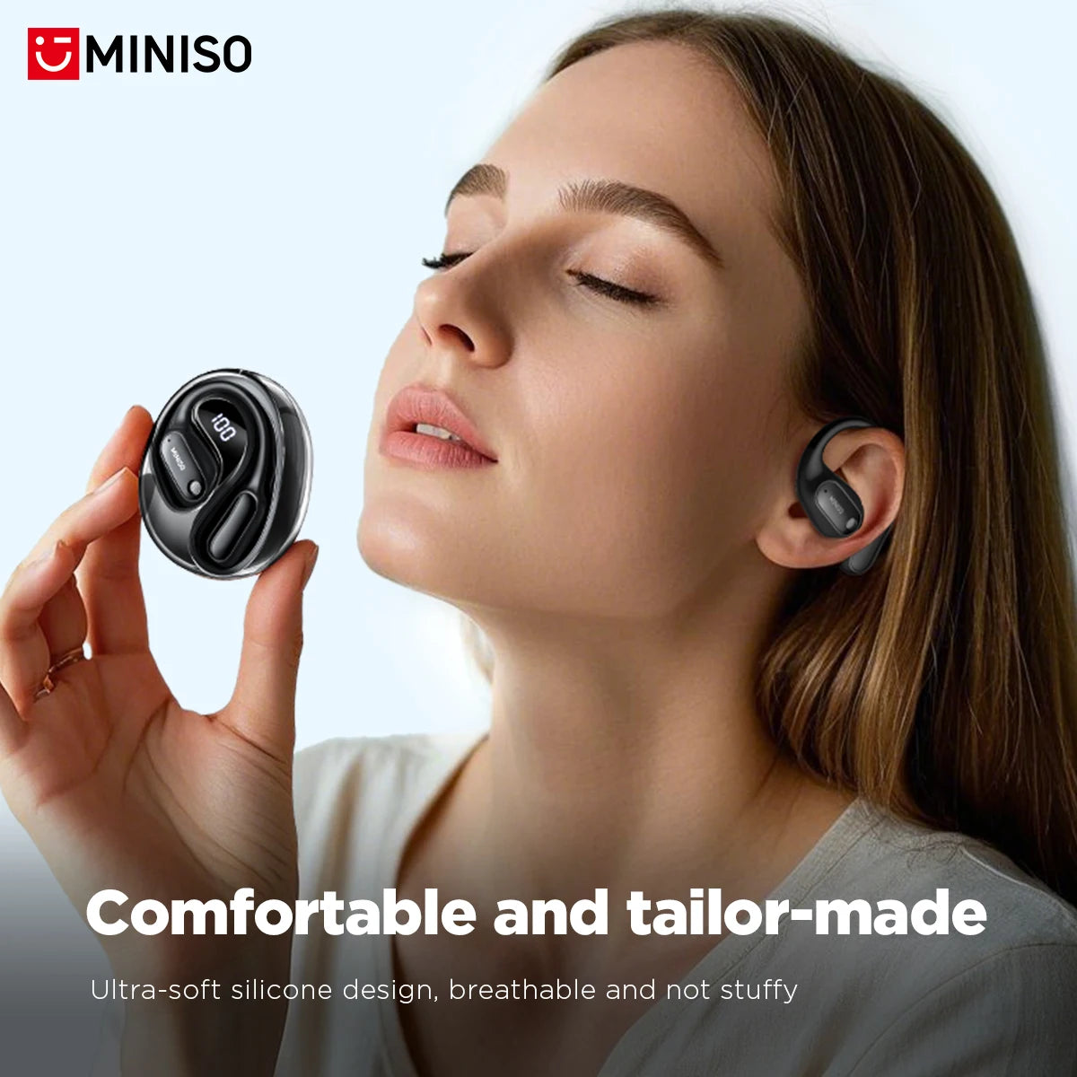 MINISO MS190 Smart Translator Bluetooth Earbuds – Waterproof, Wireless & AI Language Translation