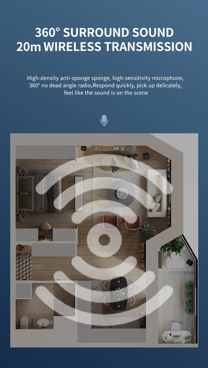 Wireless Lavalier Microphone Mini Windproof Fleece Clip-On Mic for Vlog YouTube Recording