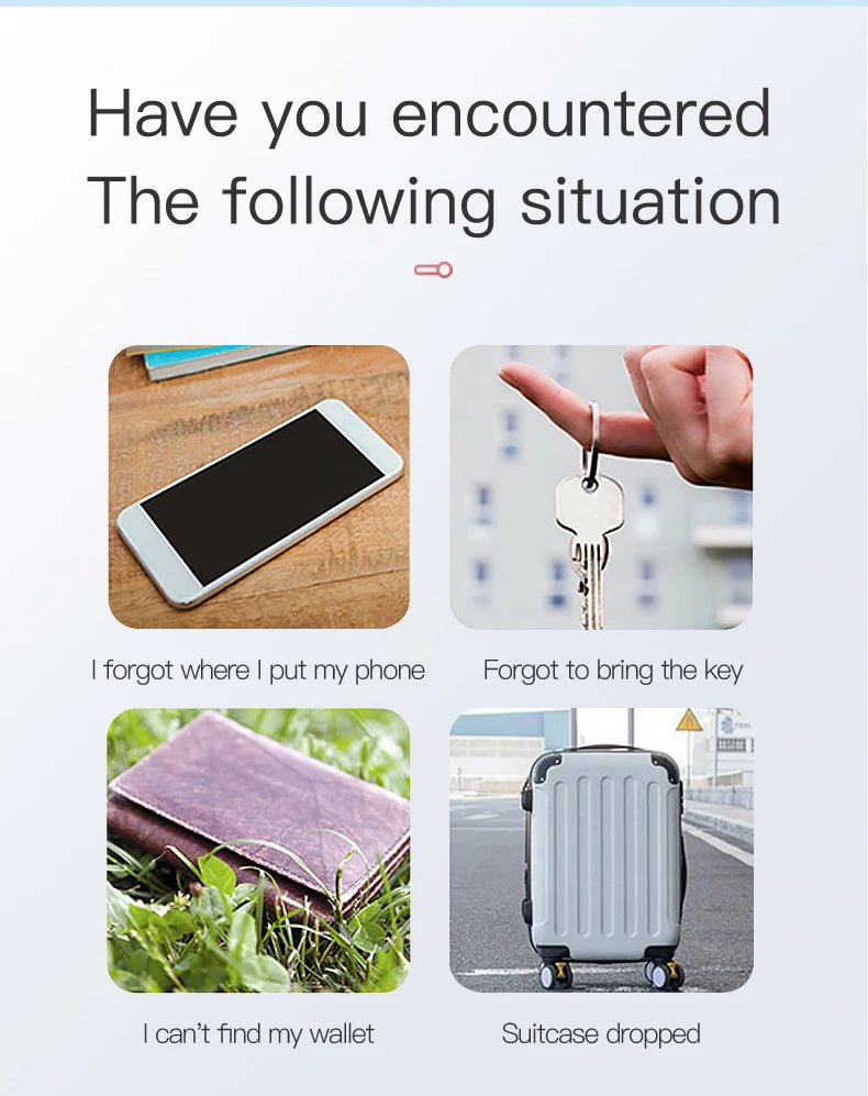 Mini GPS Bluetooth Tracker Key Finder Anti-Lost Smart Tag Locator for Pets Kids Wallet