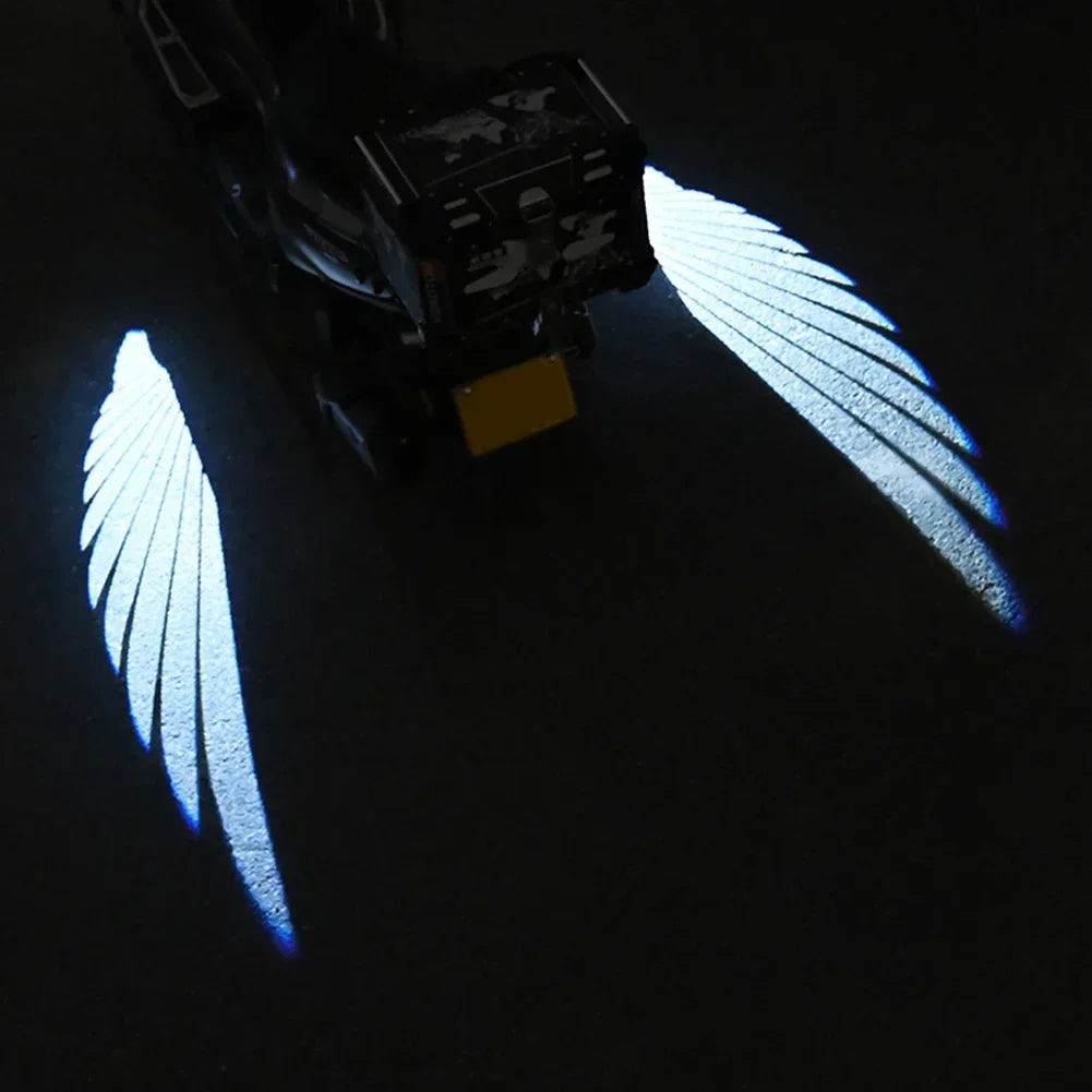 2PCS Motorcycle Angel wings LED projection light electric car street modification welcome decoration anti-collision laser light