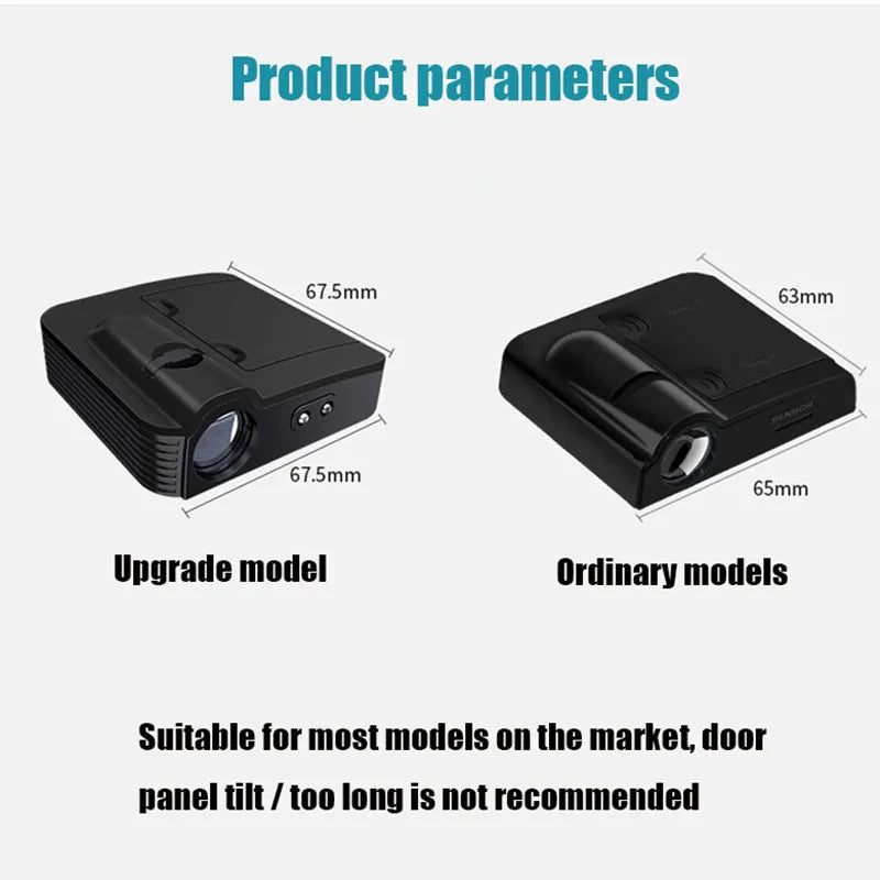 2Pcs Wireless Car Door LED Logo Projector HD Welcome Courtesy Shadow Lights Angel Wings Accessories