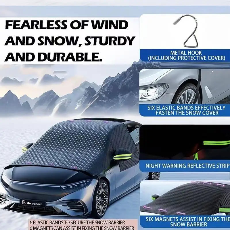 Thickened Magnetic Car Windshield Snow Cover Aluminum-Plated Oxford Cloth Sun & Frost Guard