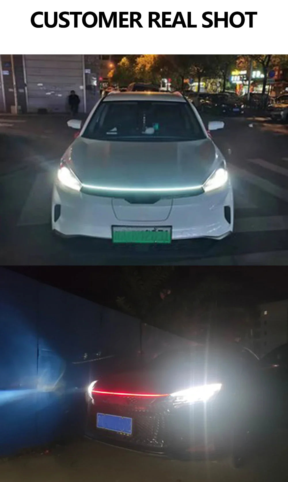 150cm LED Daytime Running Light Car Hood DRL Decorative Strip 12V Universal