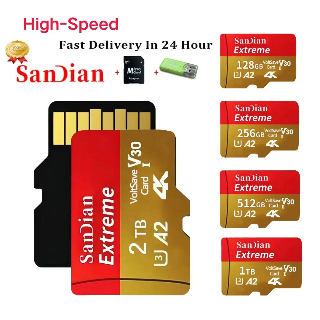 Micro SD TF Memory Card 128GB 512GB 1TB Class 10 Flash Storage for Phone Camera PC