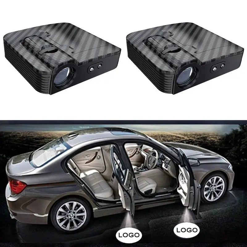 2PCS Wireless Car Door LED Logo Projector Welcome Courtesy Lights Laser Lamp