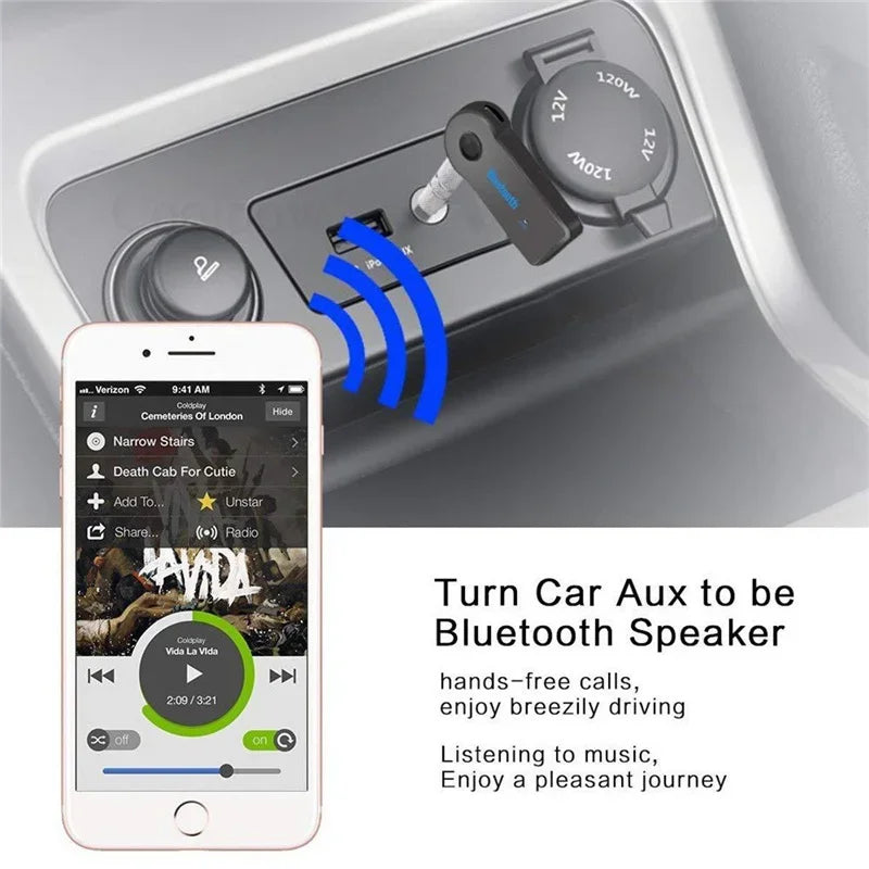 Bluetooth 5.0 2-in-1 Transmitter & Receiver – Wireless 3.5mm AUX Adapter for Car, TV, Headphones & Speakers (Hands-Free Calling)